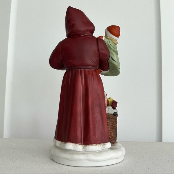 vintage homco santa little girl basket of toys key old world st nick 5118 - Picture 3 of 6